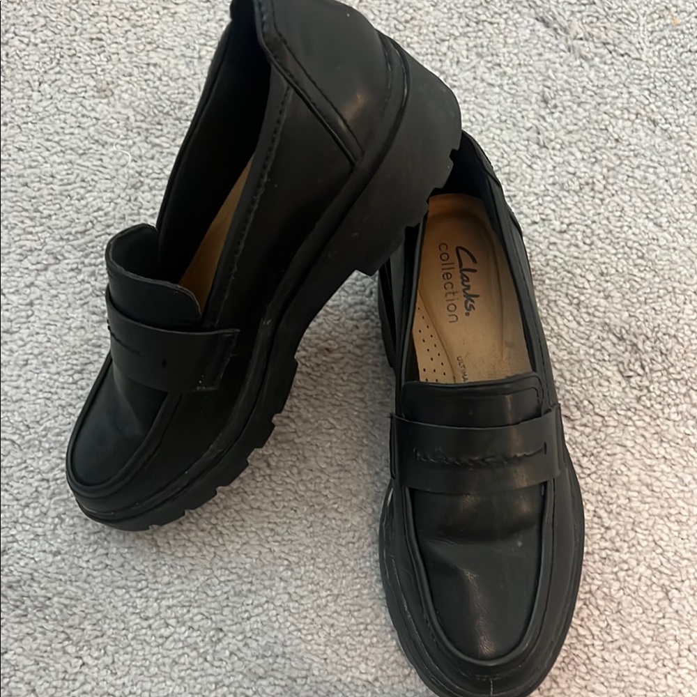 Clarks Classic Black Slip-On Shoes